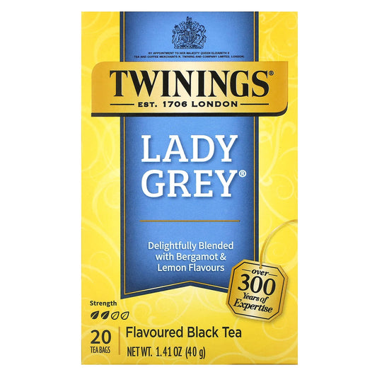 Twinings, Flavored Black Tea, Lady Grey , 20 Tea Bags, 1.41 oz (40 g) - Image 1
