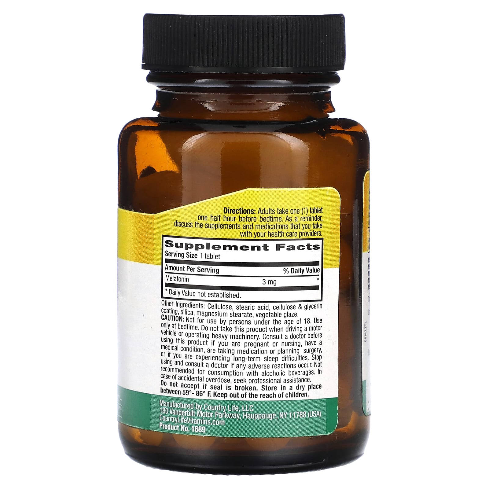 Country Life Melatonin 3mg Sleep Promoter, 90 Tablets - Image 2