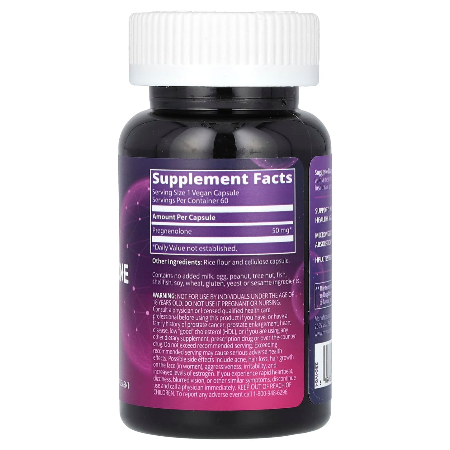 MRM Nutrition, Pregnenolone, 50 mg, 60 Vegan Capsules - Image 2