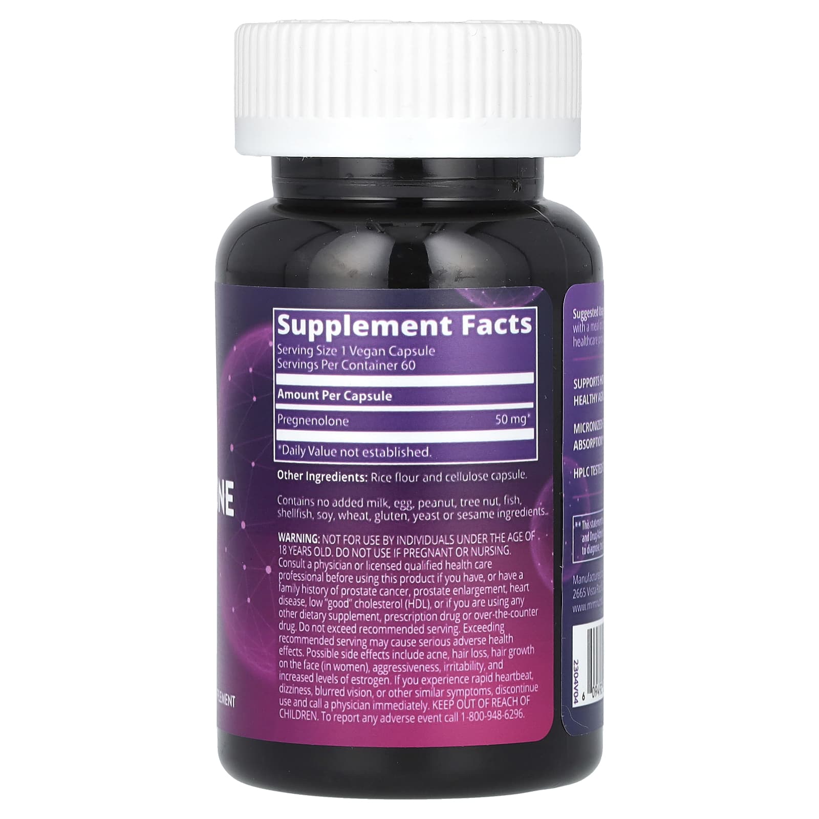 MRM Nutrition, Pregnenolone, 50 mg, 60 Vegan Capsules - Image 2