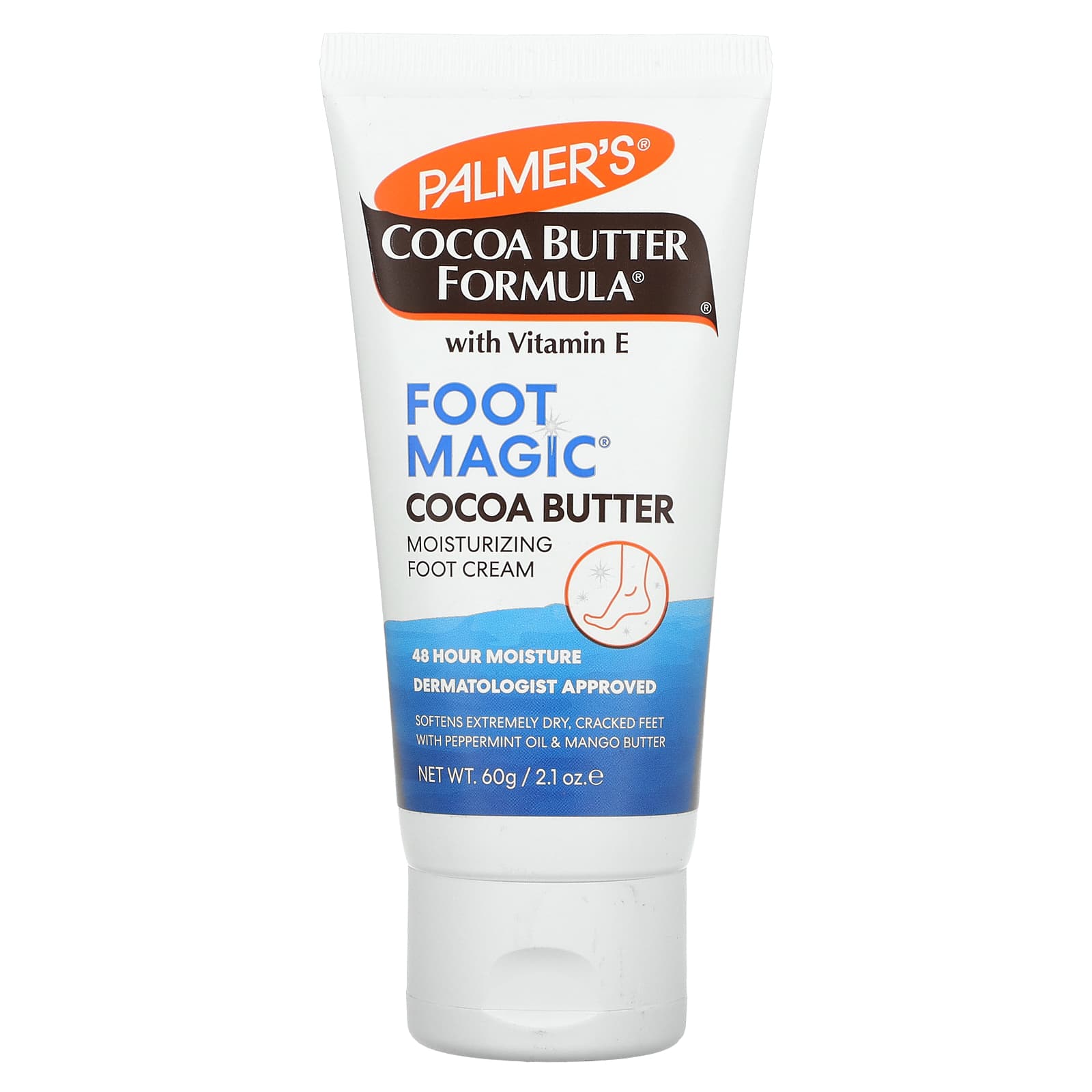 Palmer's, Cocoa Butter Formula® with Vitamin E, Foot Magic, with Peppermint Oil & Mango Butter, 2.1 oz (60 g) - Image 1