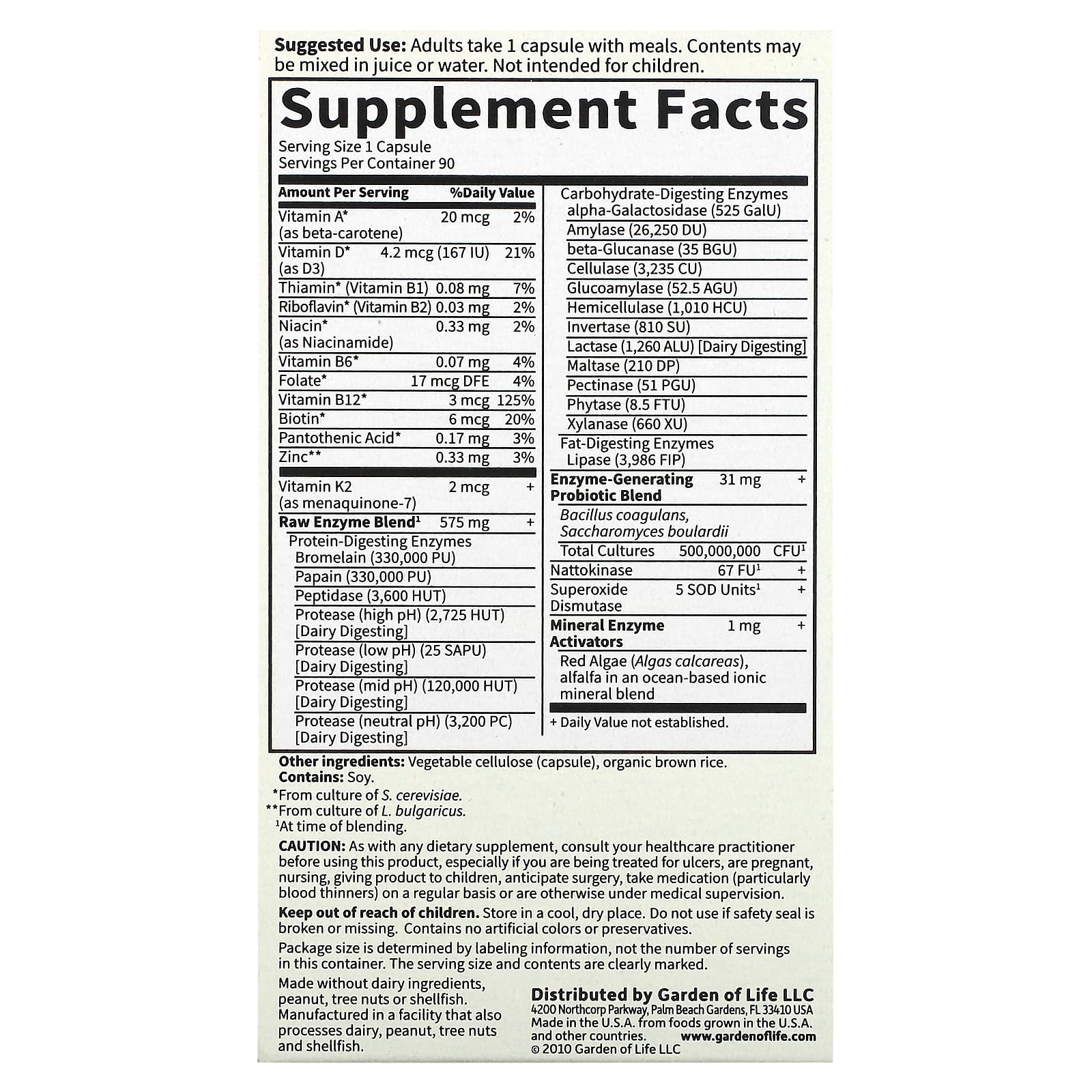 RAW Enzymes for Men - 90 Vegetarian Capsules - Image 2