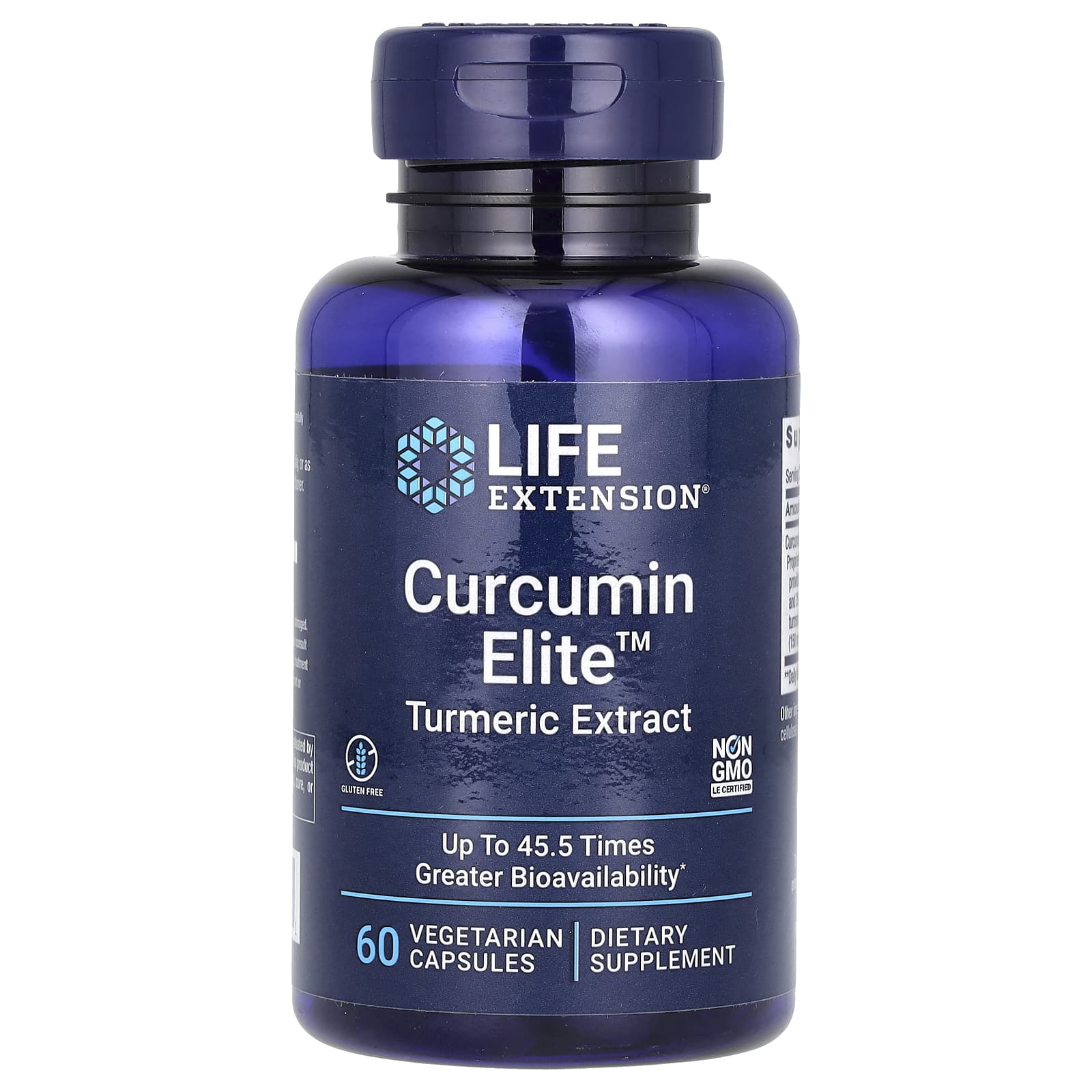 Life Extension, Curcumin Elite, Turmeric Extract, 60 Vegetarian Capsules - Image 1