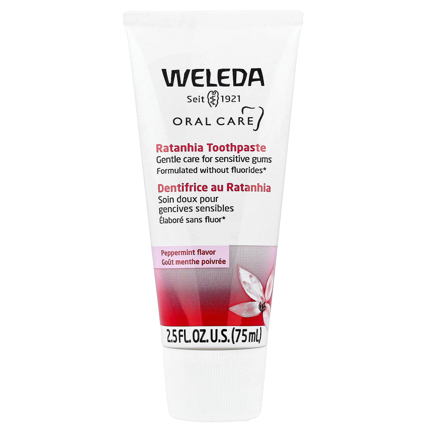 Weleda, Oral Care, Ratanhia Toothpaste, Peppermint, 2.5 fl oz (75 ml) - Image 1