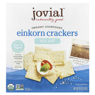 Ancient Wheat Einkorn Sourdough Crackers - USDA Organic, Low Gluten