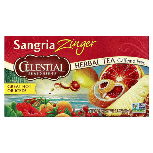Celestial Seasonings Herbal Tea, Caffeine Free, Sangria Zinger, 20 Tea Bags - Image 1