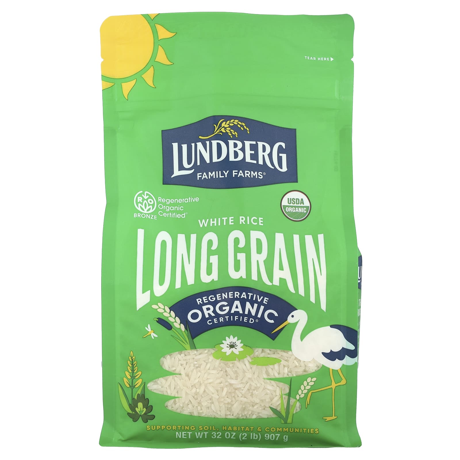 Lundberg, Organic White Long Grain Rice, 32 oz (907 g) - Image 1