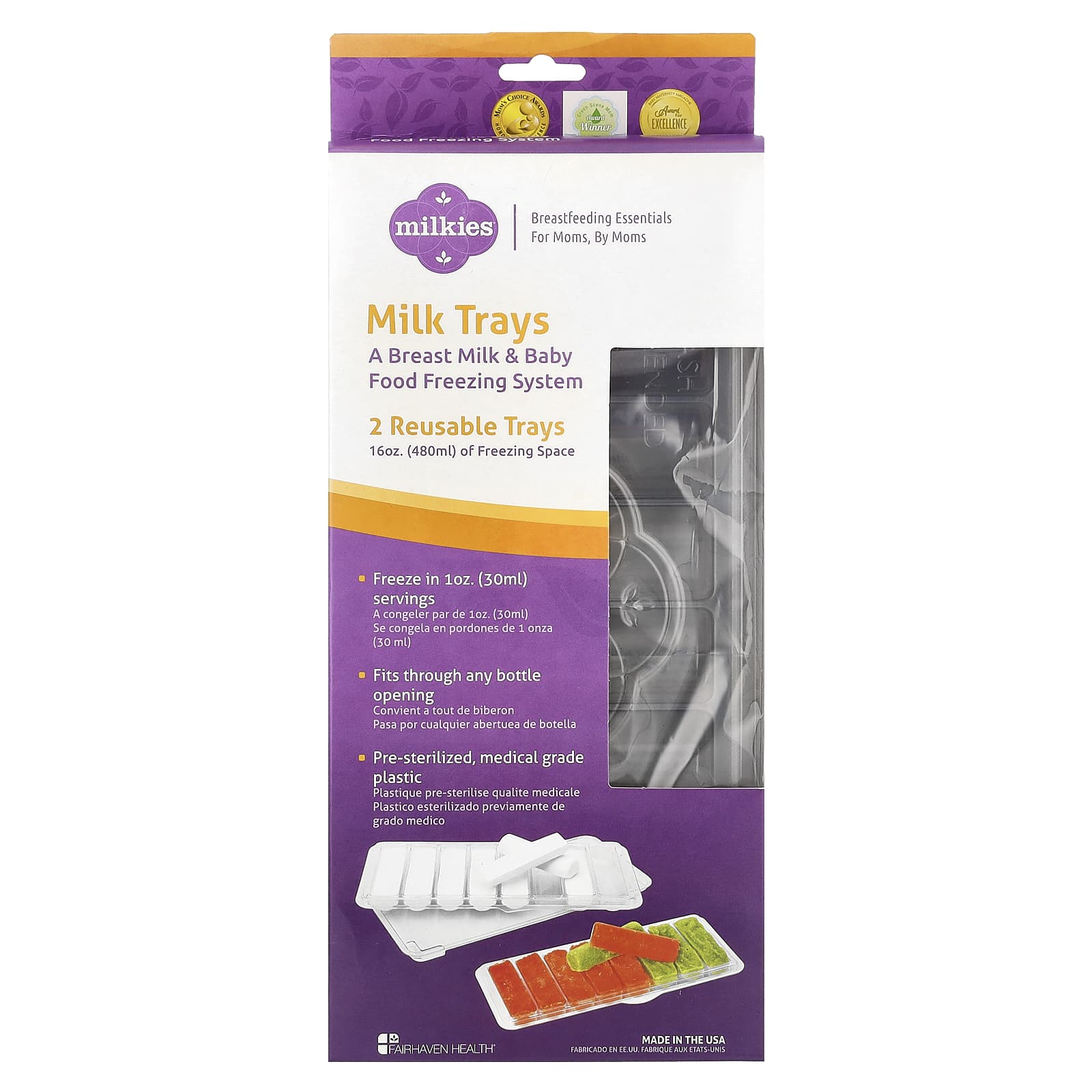 Fairhaven Health Milkies Reusable Breast Milk Freezing Trays - Image 1
