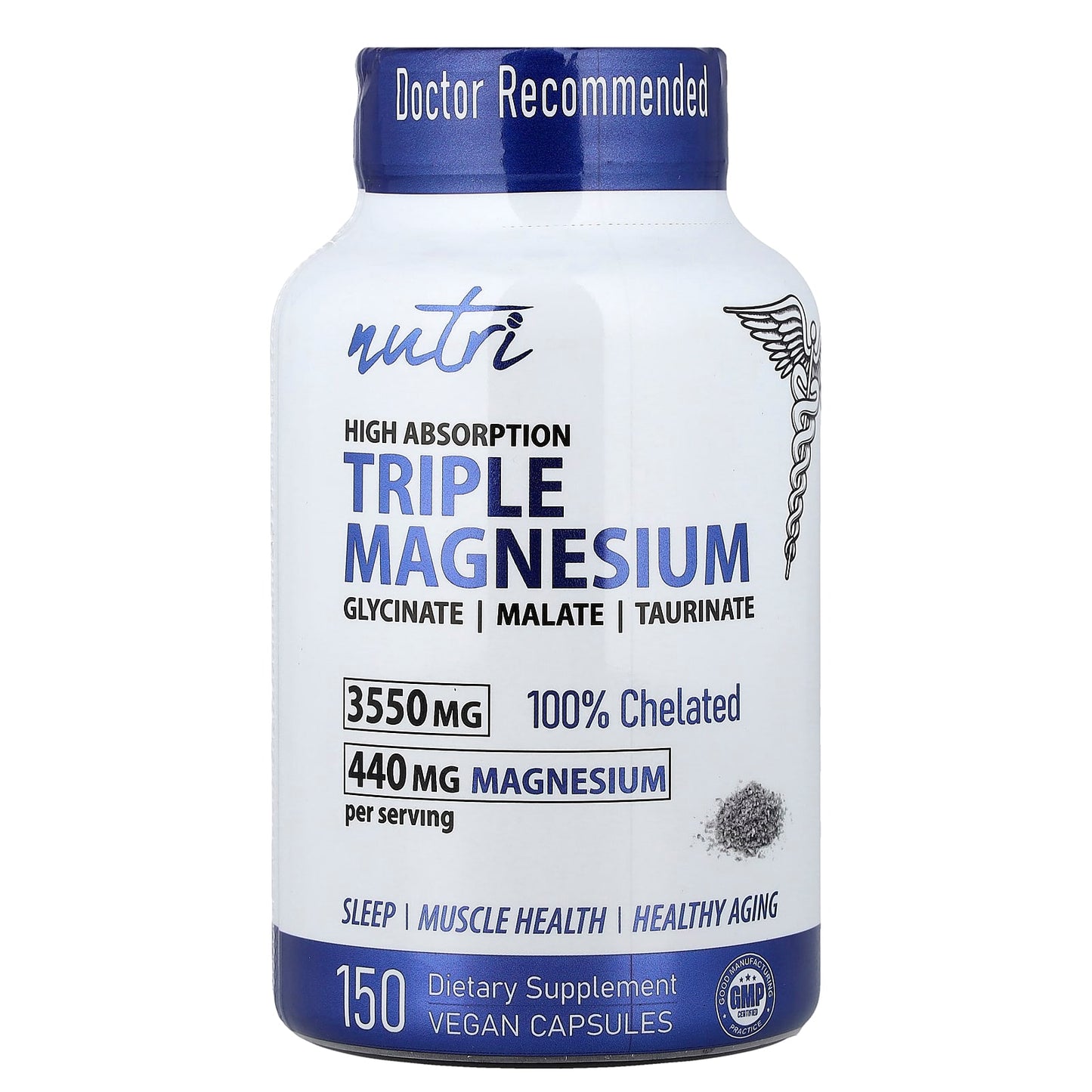 Nutri, Triple Magnesium, High Absorption, 150 Vegan Capsules - Image 1