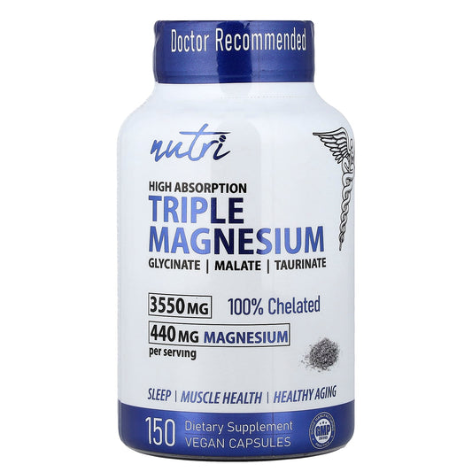 Nutri, Triple Magnesium, High Absorption, 150 Vegan Capsules - Image 1