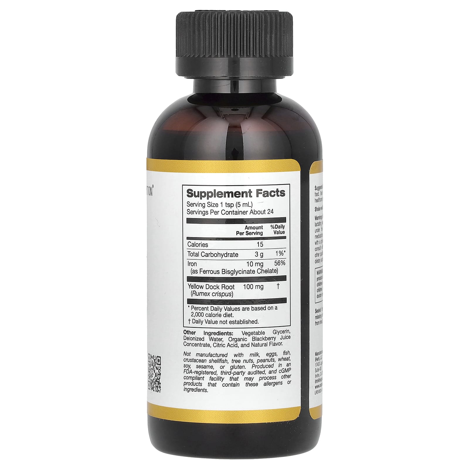 California Gold Nutrition Iron Supplement Liquid, Vegan & Vegetarian Friendly - Image 2