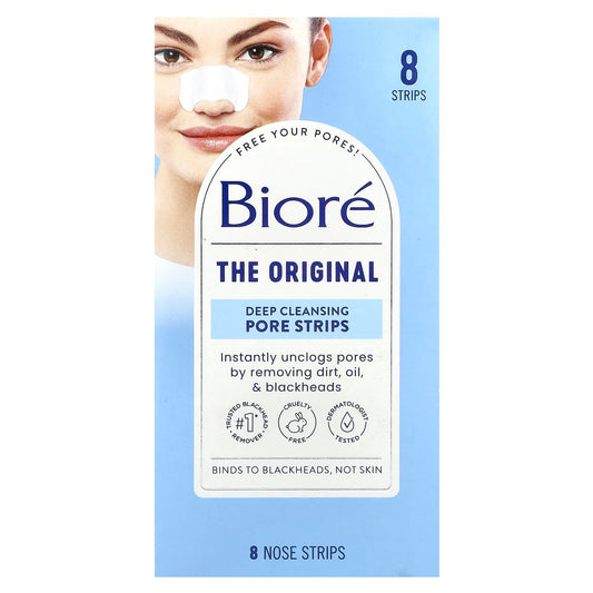 Biore Deep Cleansing Nose Strips, Original, 8-Count - Image 1
