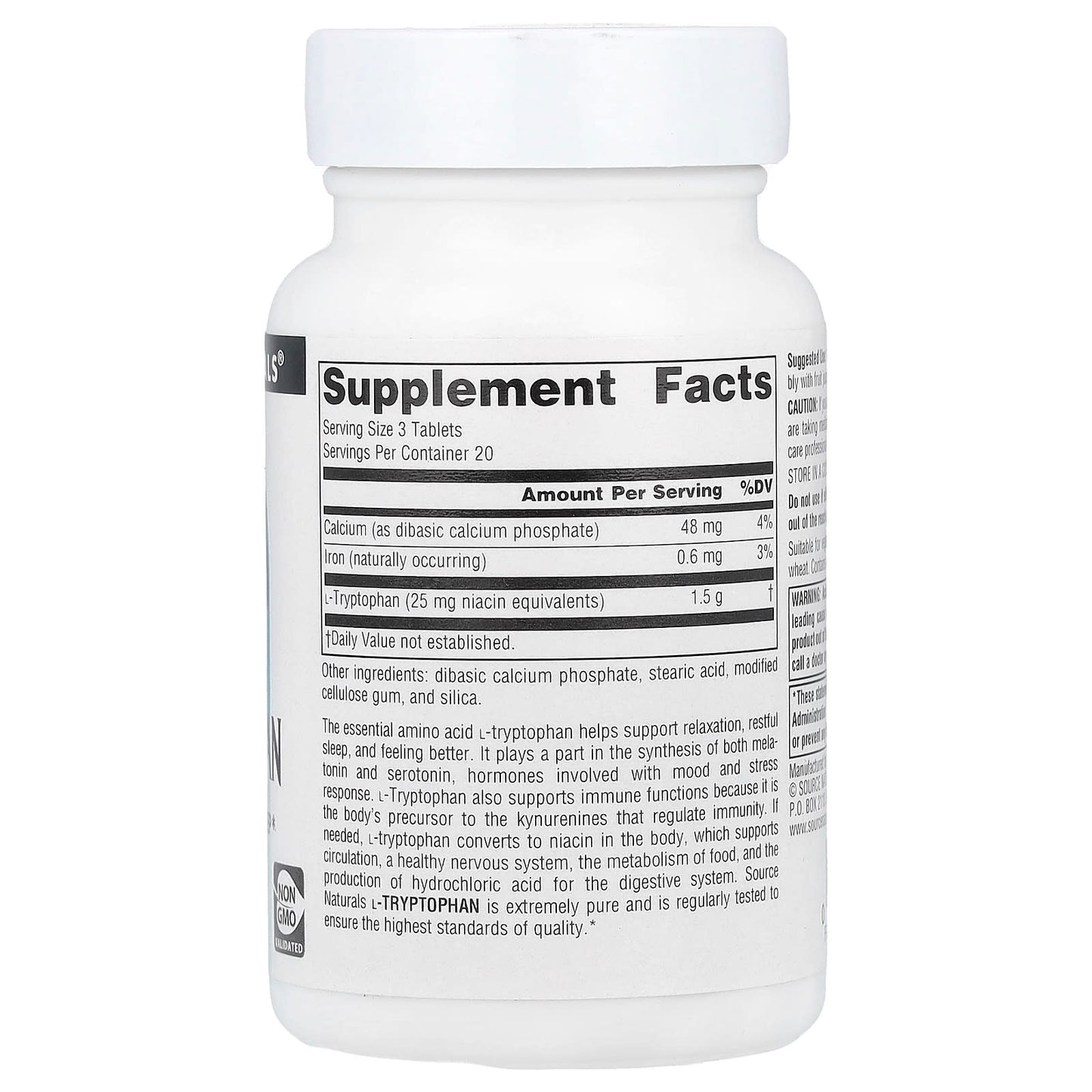 Source Naturals, L-Tryptophan, 60 Tablets - Image 2