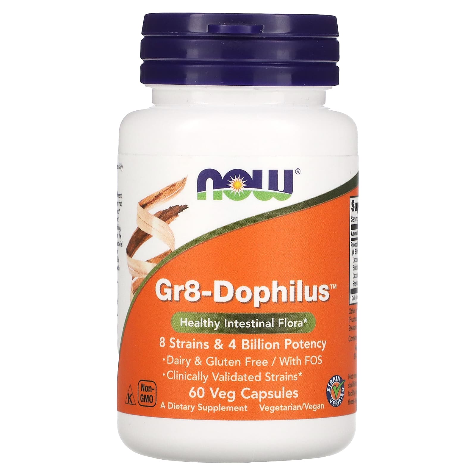 NOW Foods, Gr8-Dophilus, 60 Veg Capsules - Image 1