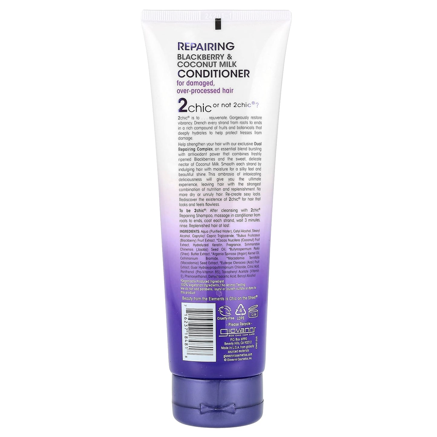 Giovanni 2chic Repairing Conditioner for Damaged Hair, Blackberry & Coconut Oil - Image 2