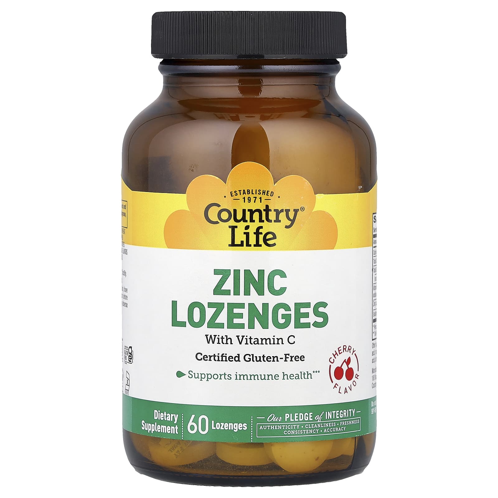 Country Life Zinc Lozenges with Vitamin C - Immune System Support - Image 1