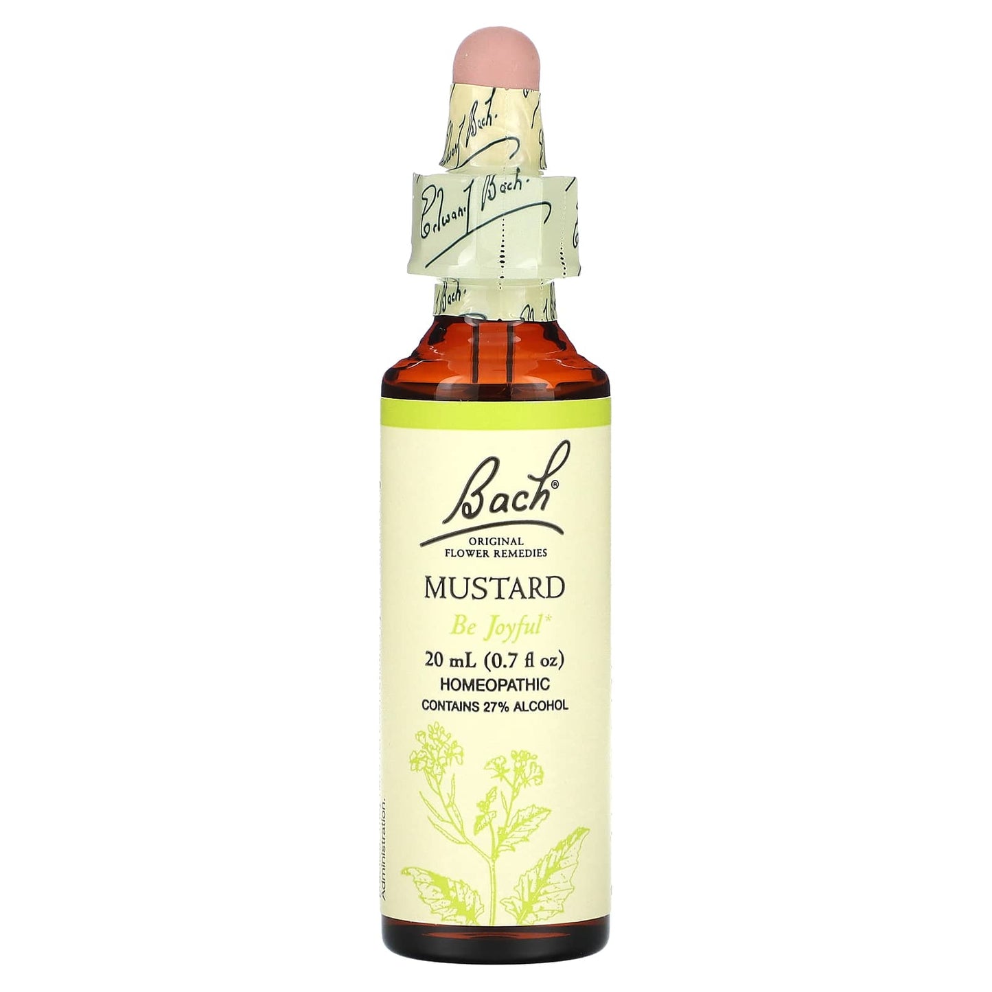 Natural Anxiety Relief with Bach Original Flower Remedies Mustard 0.7 fl oz - Image 1