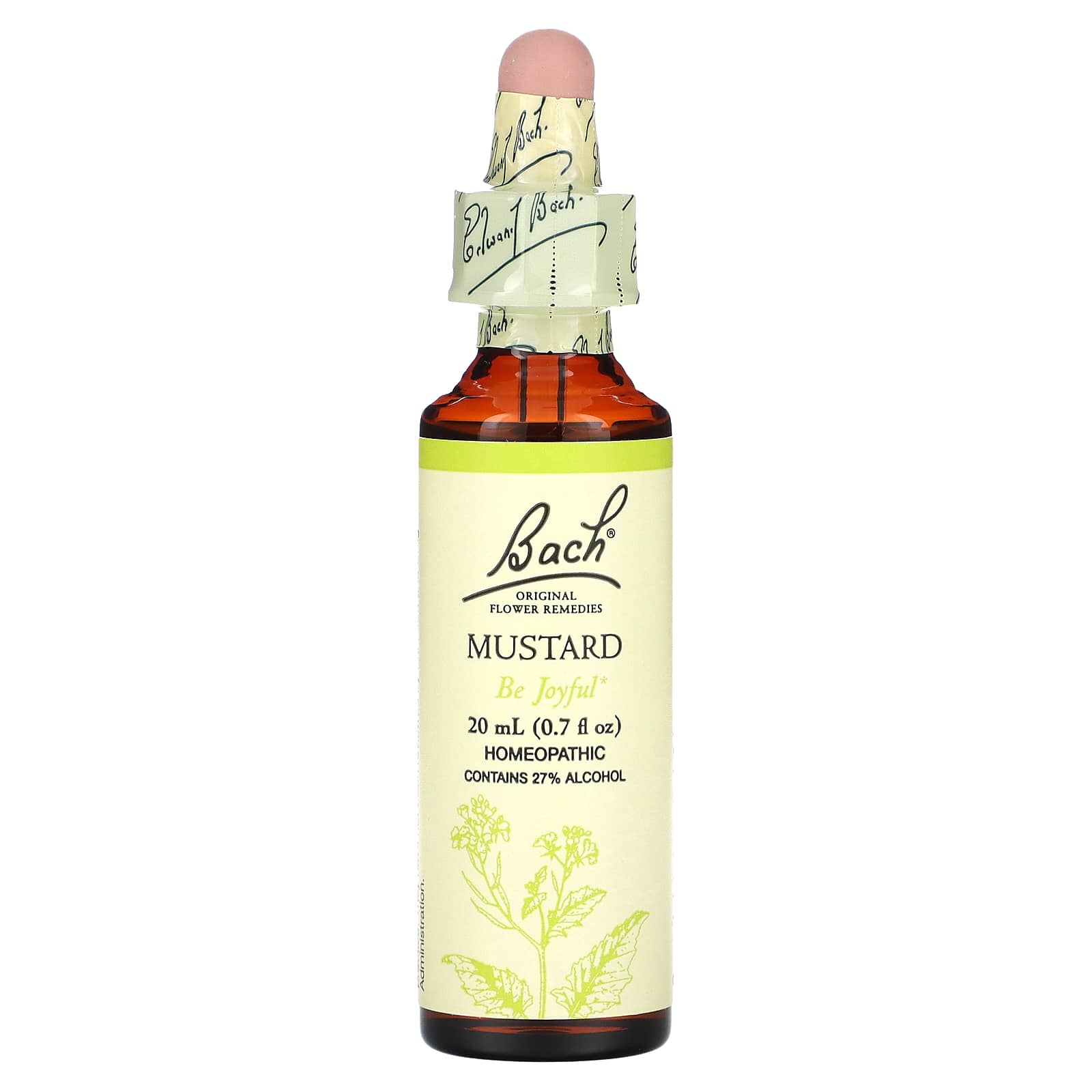 Natural Anxiety Relief with Bach Original Flower Remedies Mustard 0.7 fl oz - Image 1
