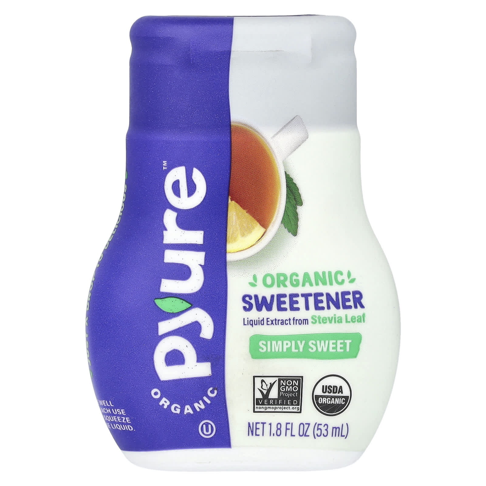 Pyure, Organic Liquid Stevia Sweetener, Simply Sweet, 1.8 fl oz (53 ml) - Image 1