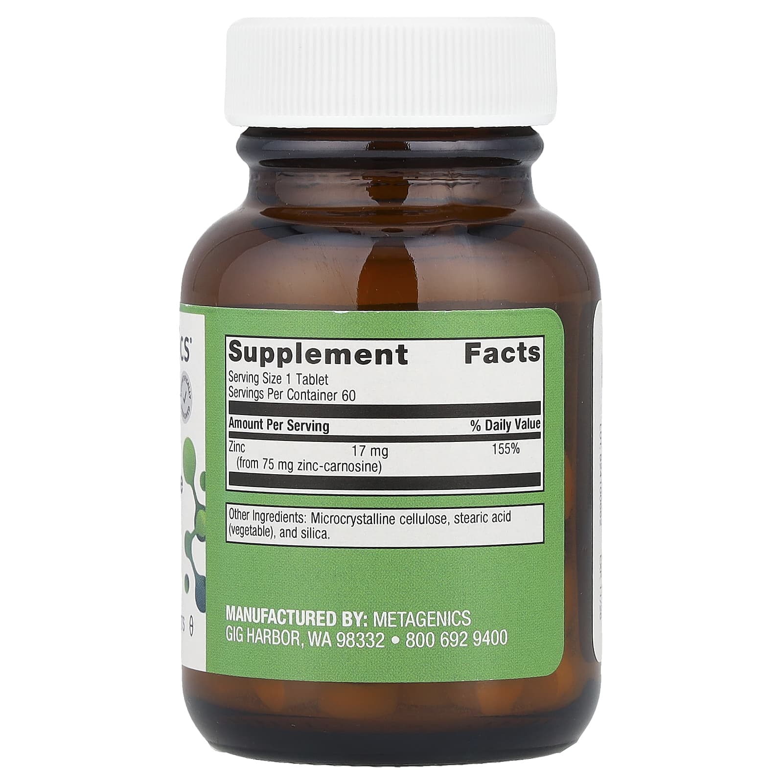 Metagenics, Zinc Carnosine Complex , 17 mg, 60 Tablets - Image 2