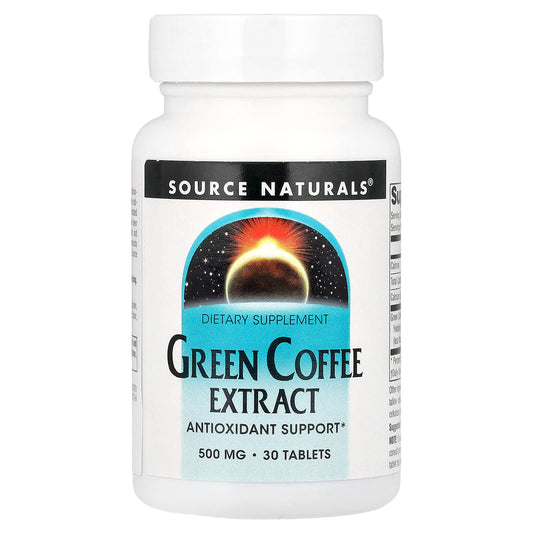 Source Naturals, Green Coffee Extract, 30 Tablets (500 mg per Tablet) - Image 1
