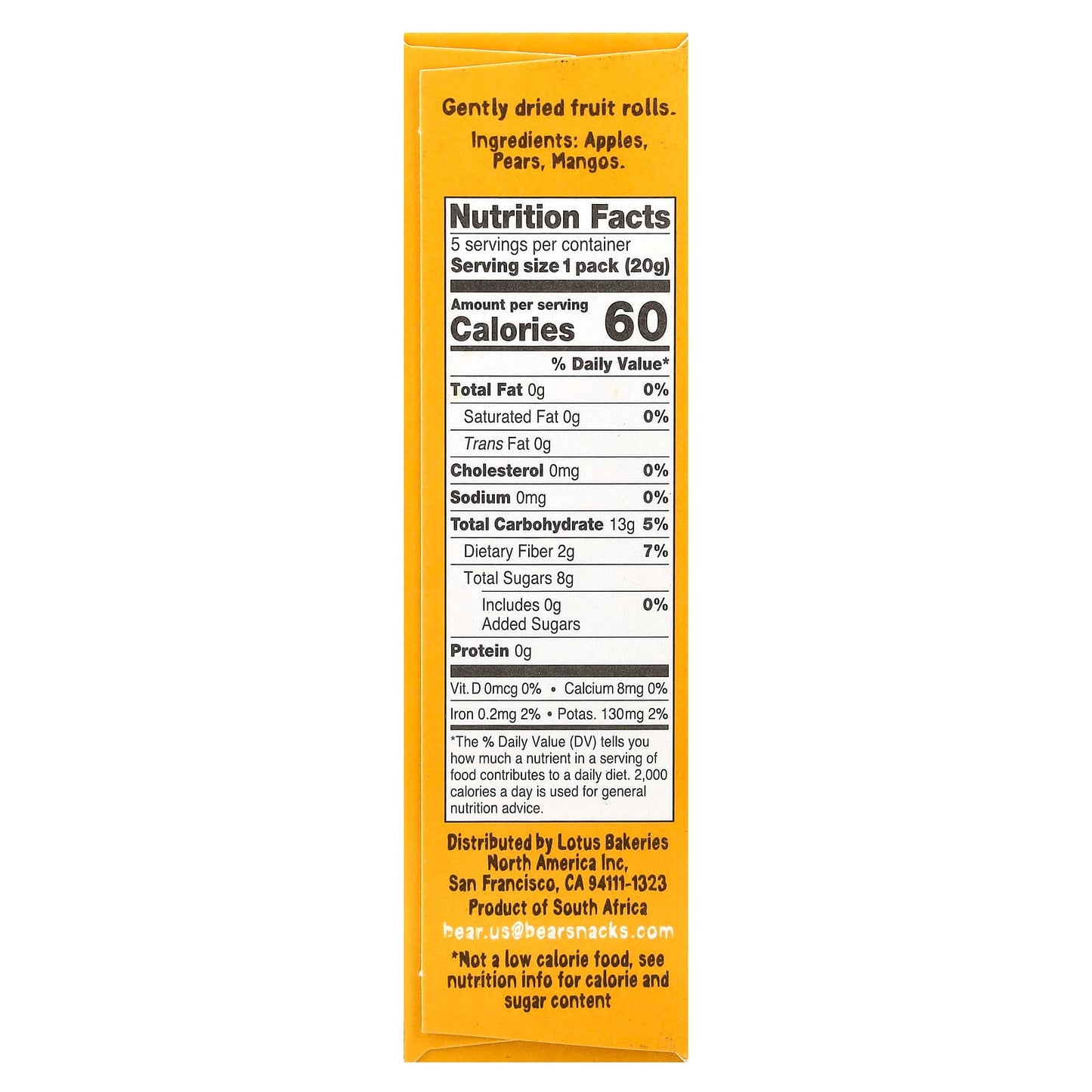 Mango Fruit Rolls by Bear - Healthy, Vegan Snacks (5 Packs) - Image 2