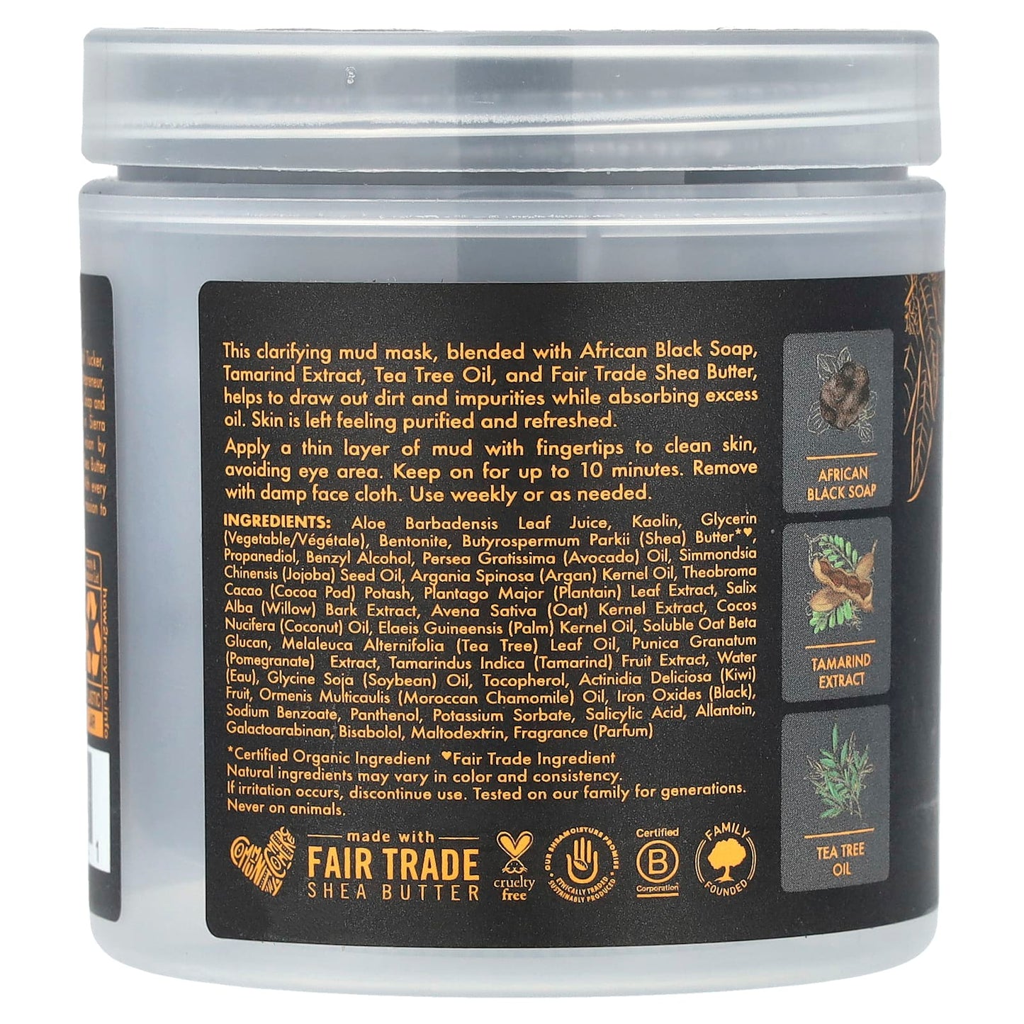 SheaMoisture, African Black Soap, Clarifying Mud Beauty Mask w/ Tamarind Extract & Tea Tree Oil, 6 oz (170 g) - Image 2