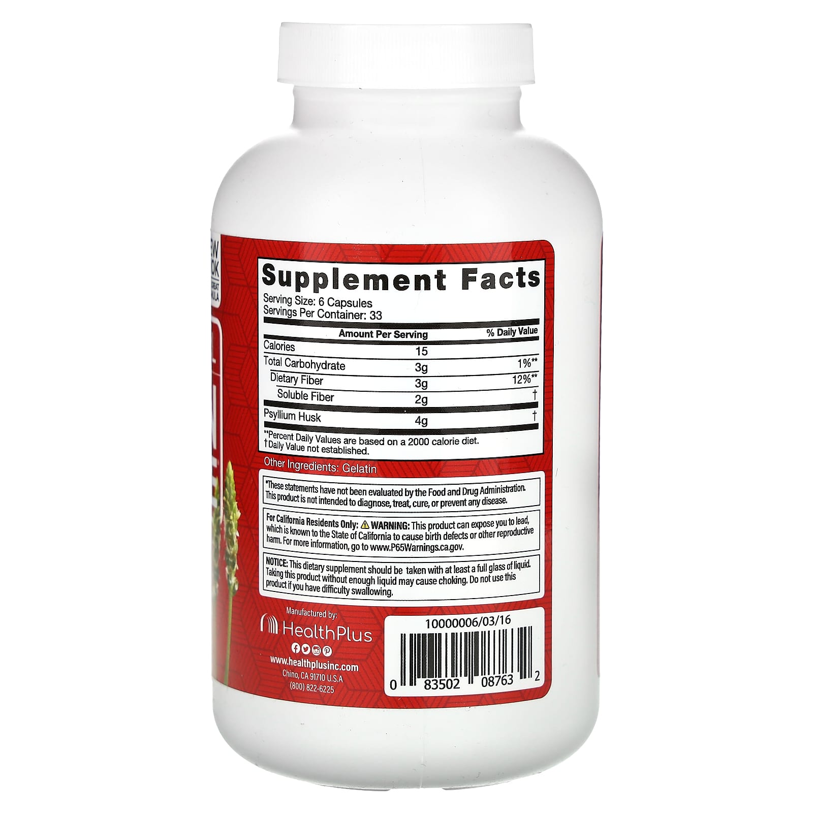 Natural Colon Cleanse with Psyllium Husk &amp; Soluble Fiber - Health Plus - Image 2