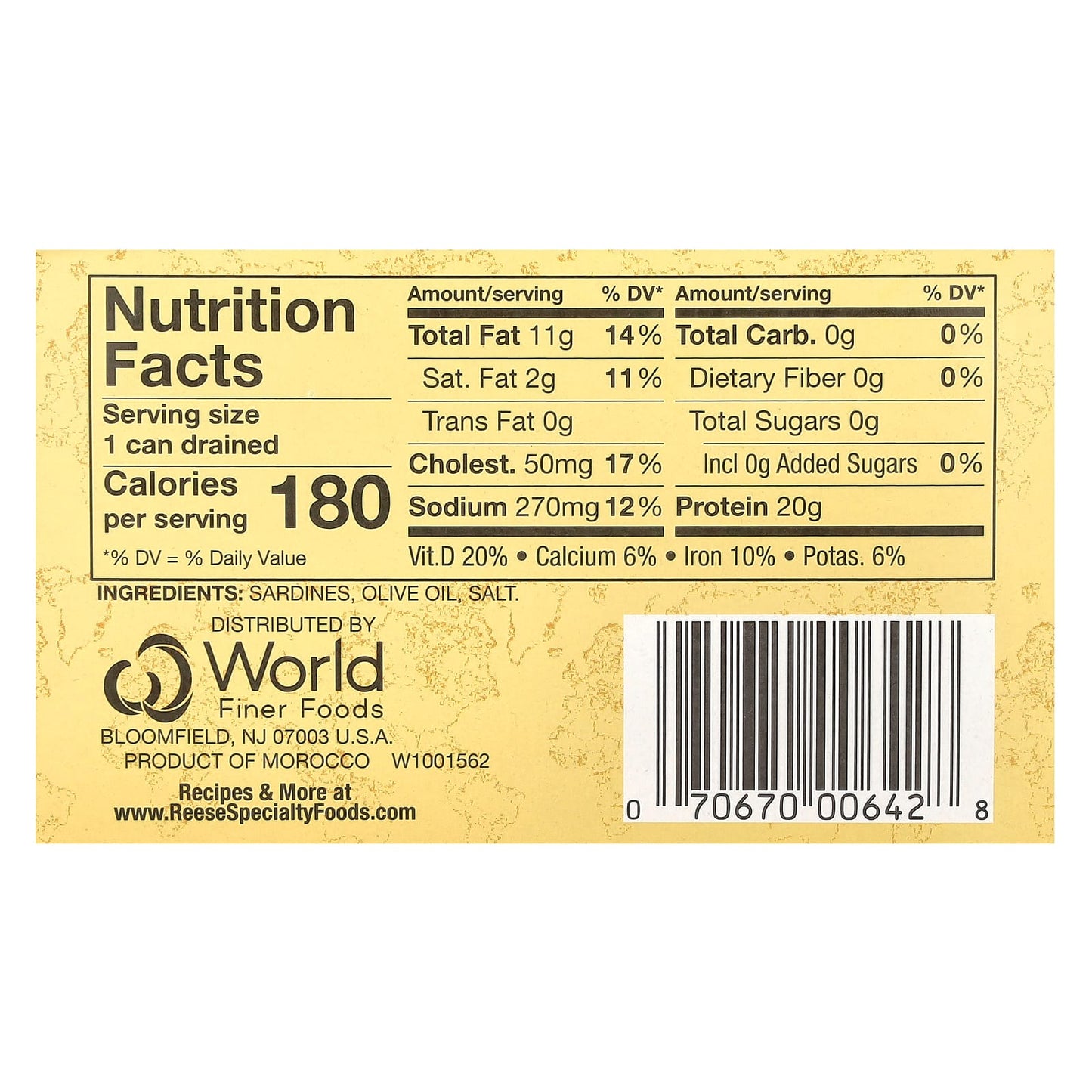 Reese, Skinless & Boneless Sardines in 100% Olive Oil, 4.4 oz (124 g) - Image 2
