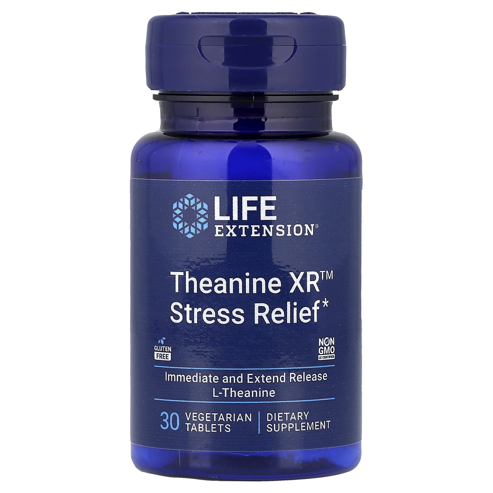 Life Extension, Theanine XR™ Stress Relief, 30 Vegetarian Tablets - Image 1