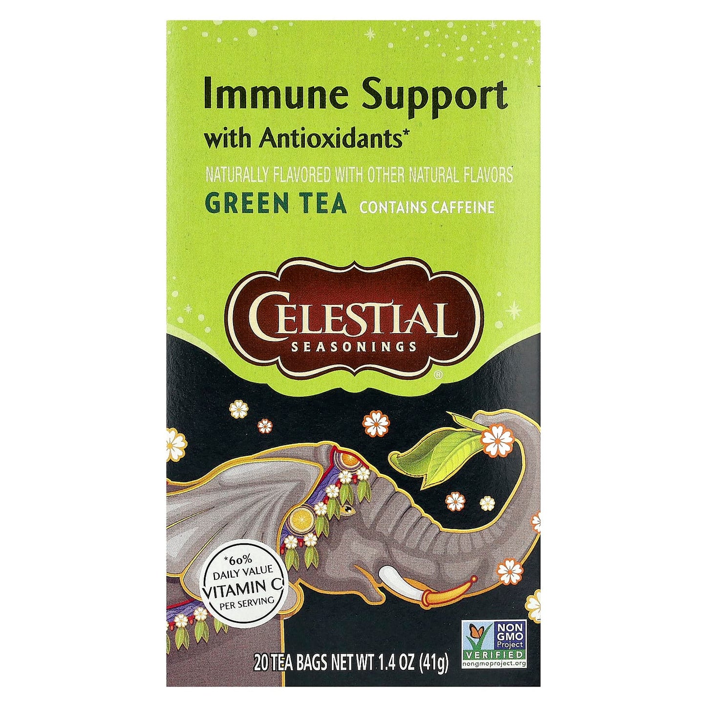 Celestial Seasonings Antioxidant Green Tea, Immune Support, 20 Tea Bags - Image 1