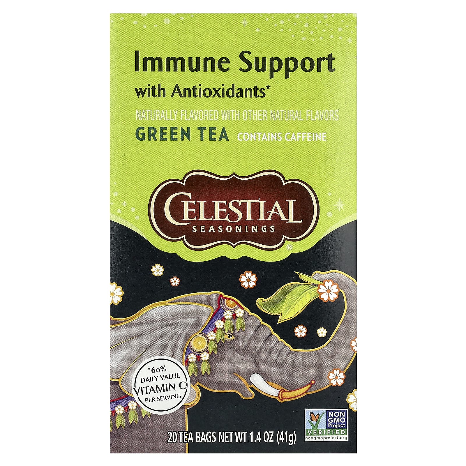 Celestial Seasonings Antioxidant Green Tea, Immune Support, 20 Tea Bags - Image 1