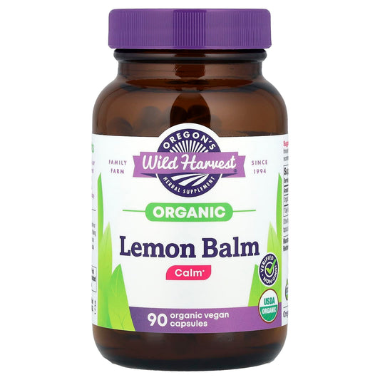 Oregon's Wild Harvest, Organic Lemon Balm, 90 Vegan Capsules (375 mg per Capsule) - Image 1