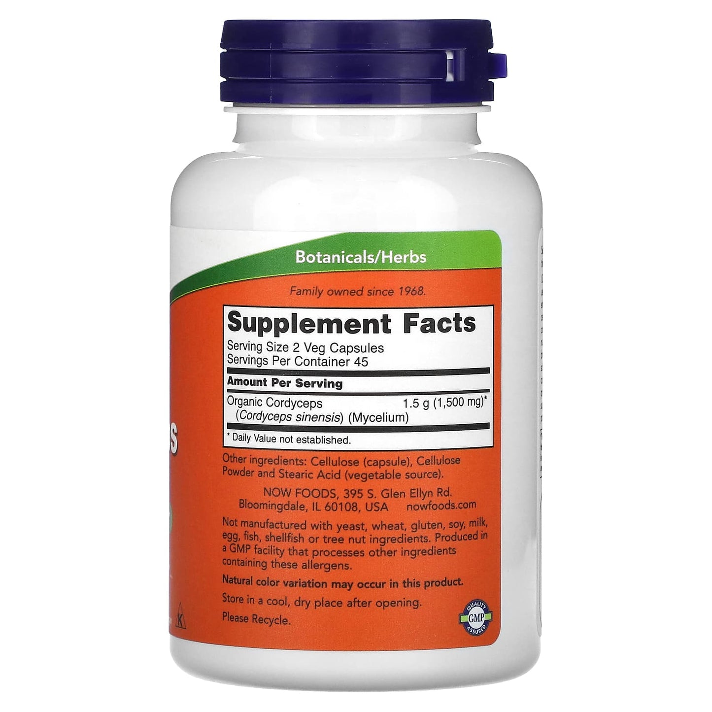 NOW Foods, Cordyceps, 750 mg, 90 Veg Capsules - Image 2