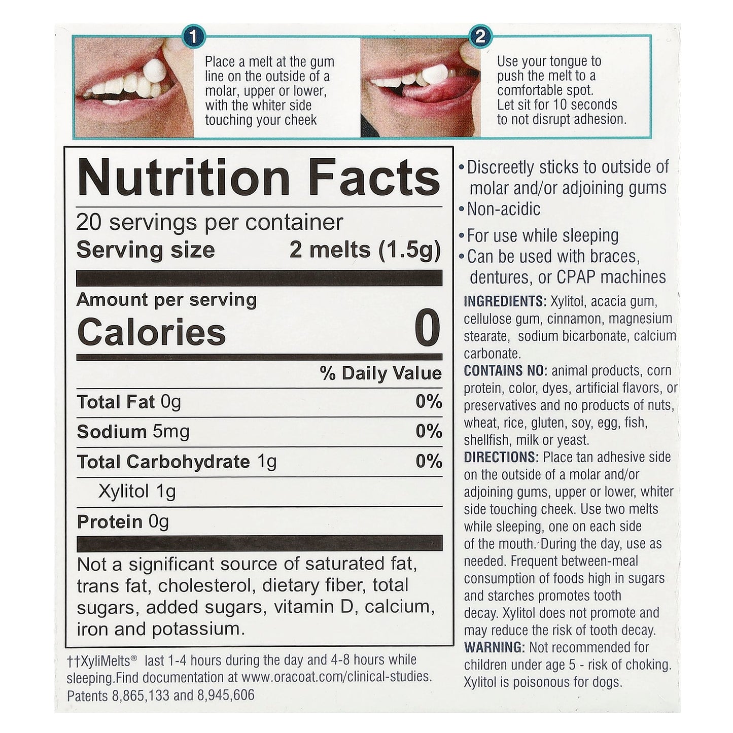 OraCoat, XyliMelts® Dry Mouth, Cinnamon, 40 Melts - Image 2