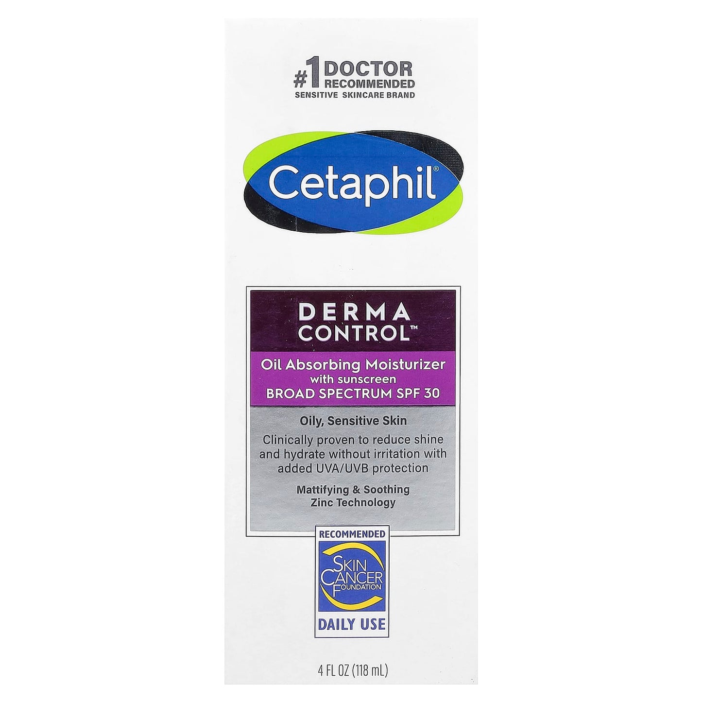 Cetaphil DermaControl Oil Absorbing Moisturizer SPF 30, 4 fl oz - Image 2
