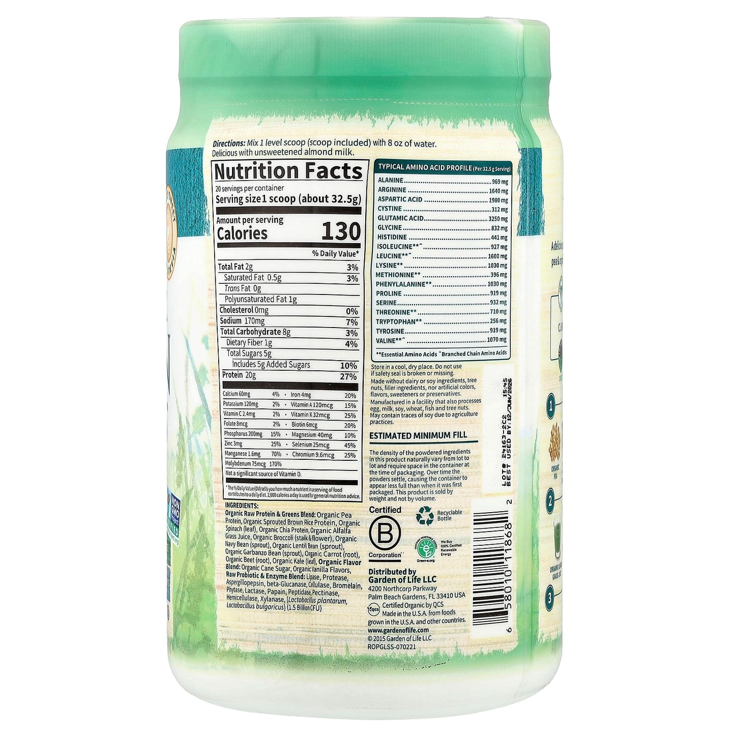 Organic Plant-Based Protein Powder by Garden of Life - Image 2