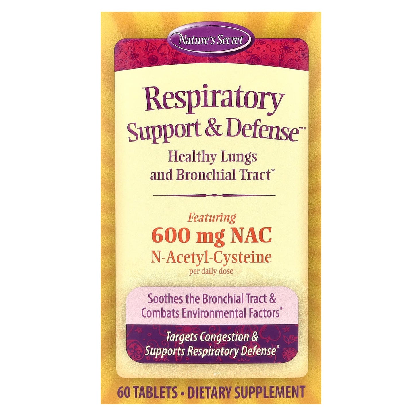Nature's Secret, Respiratory Support & Defense, 60 Tablets - Image 1