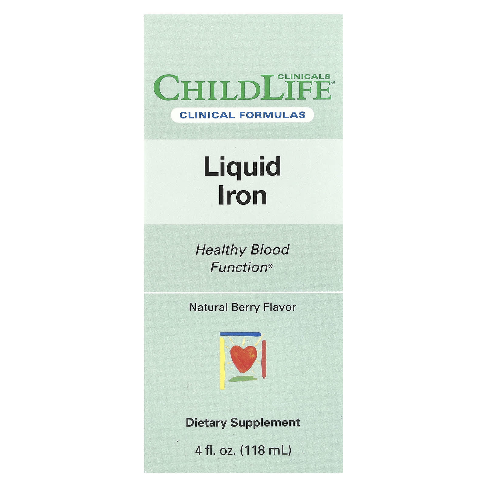 ChildLife Clinics Liquid Iron for Kids, Natural Berry, 4 fl oz (118 ml) - Image 1
