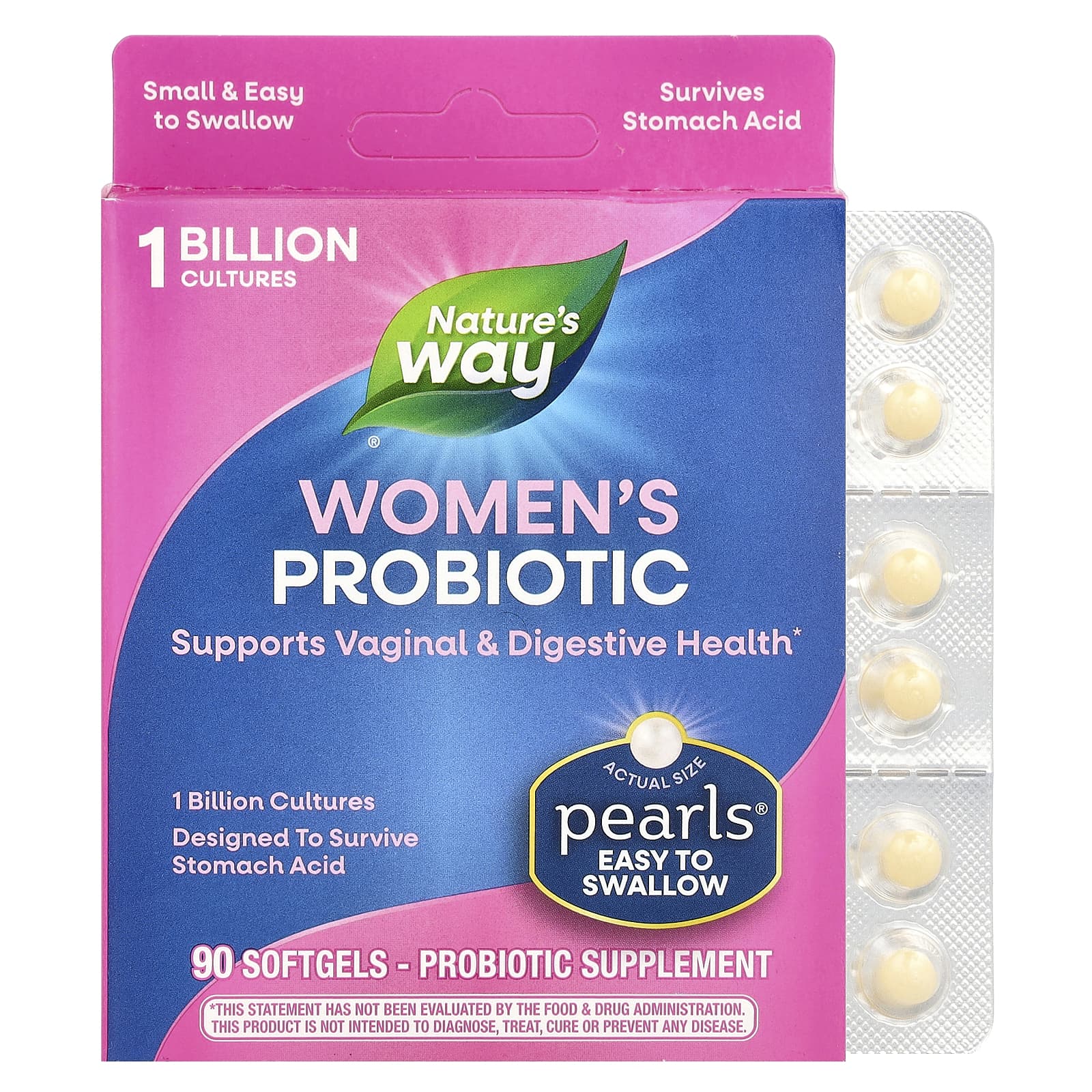 Nature's Way, Women's Probiotic, 1 Billion Cultures, 90 Softgels - Image 1