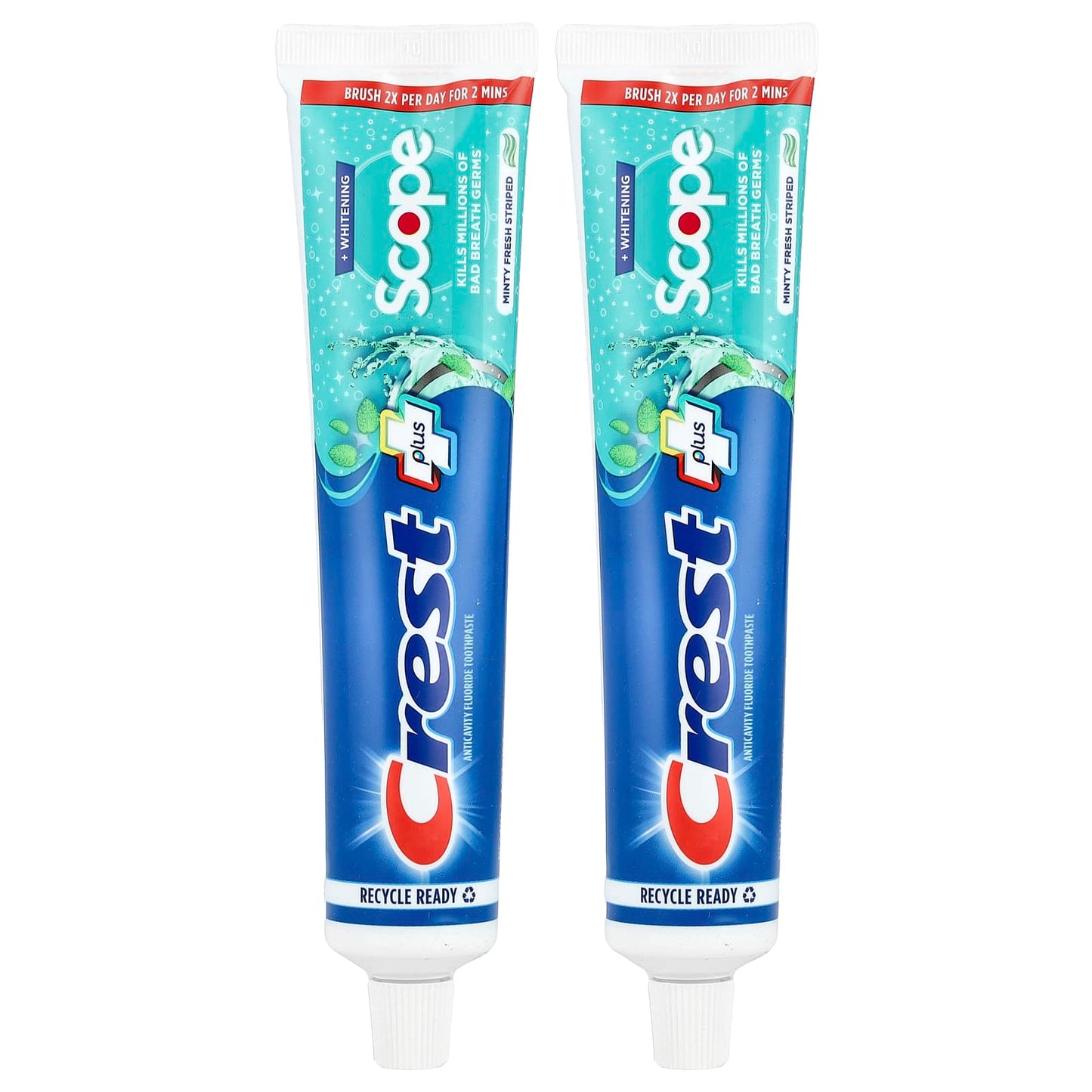 Crest Plus Scope Anticavity Toothpaste 2-Pack, Minty Fresh Striped - Image 1