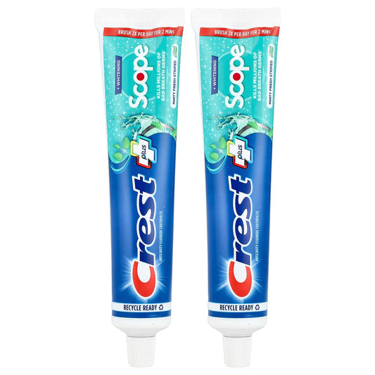 Crest Plus Scope Anticavity Toothpaste 2-Pack, Minty Fresh Striped - Image 1