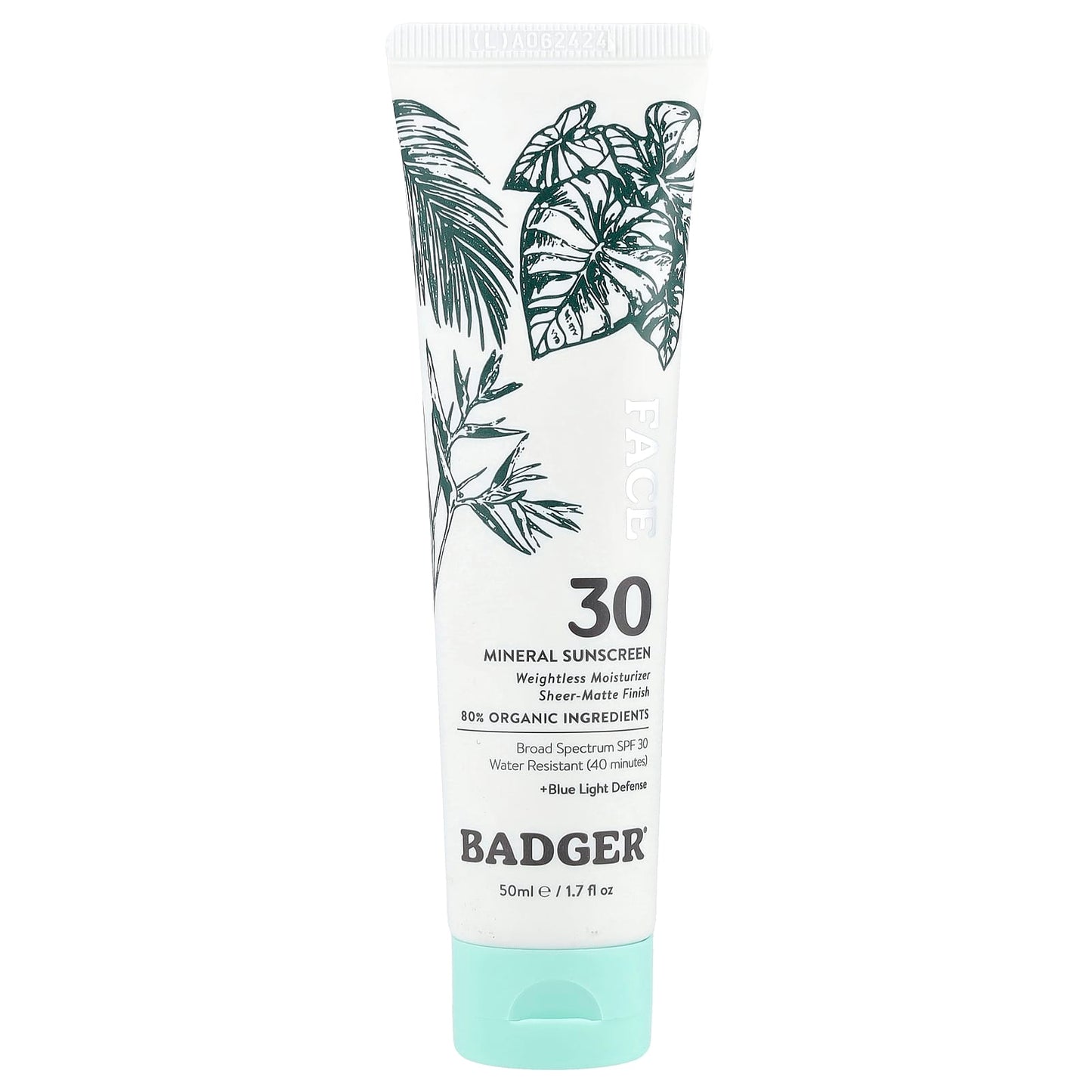 Badger Face Mineral Sunscreen, SPF 30, Water Resistant - Image 1