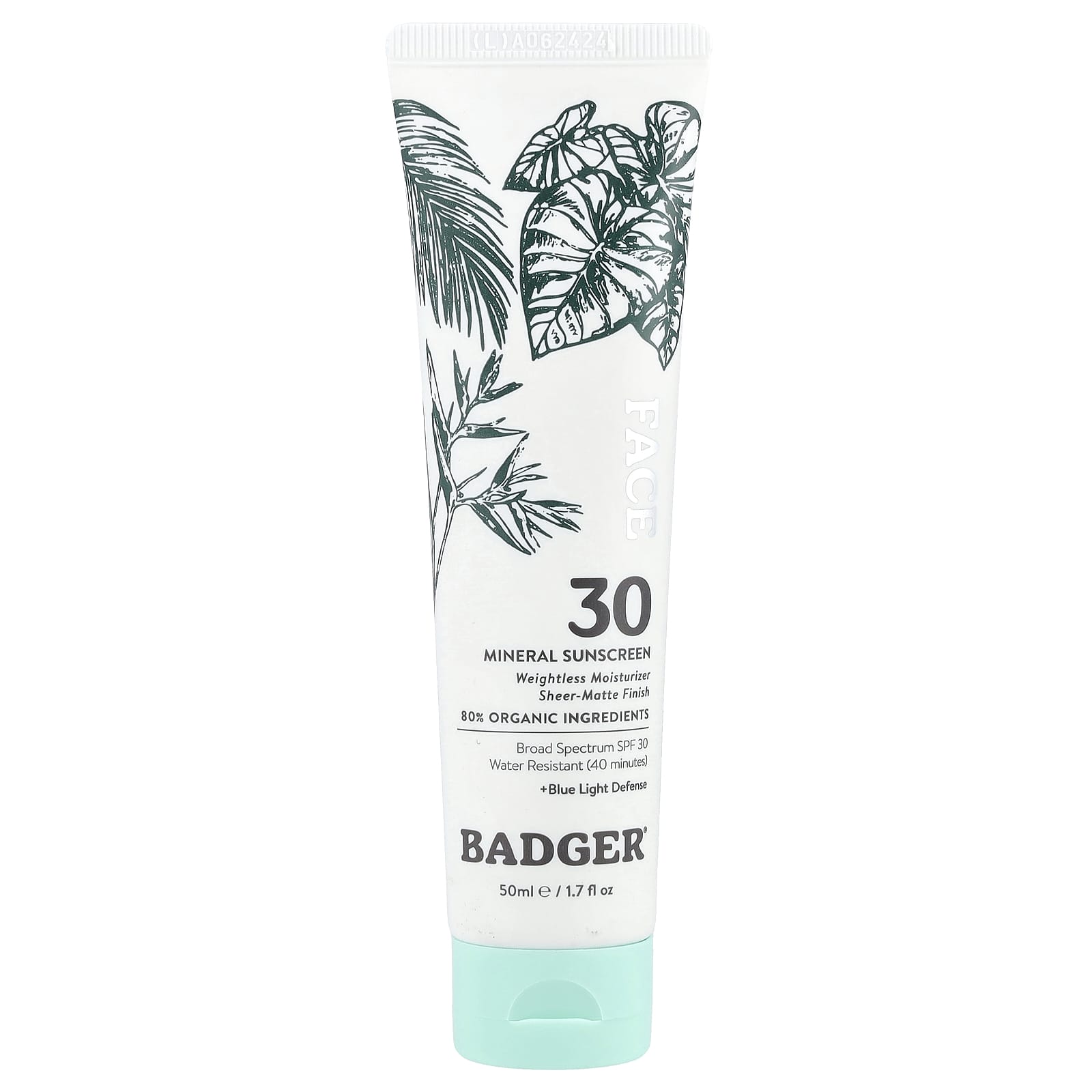 Badger Face Mineral Sunscreen, SPF 30, Water Resistant - Image 1