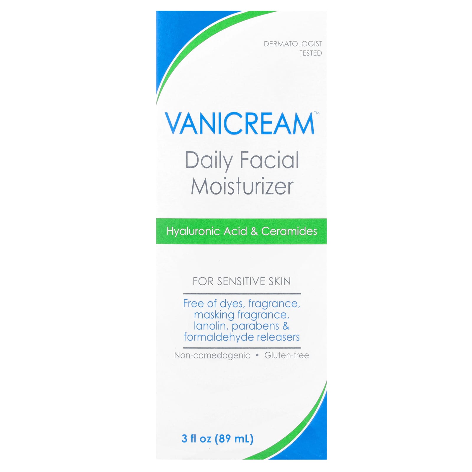 Vanicream, Daily Facial Moisturizer For Sensitive Skin, Fragrance Free, 3 fl oz (89 ml) - Image 2