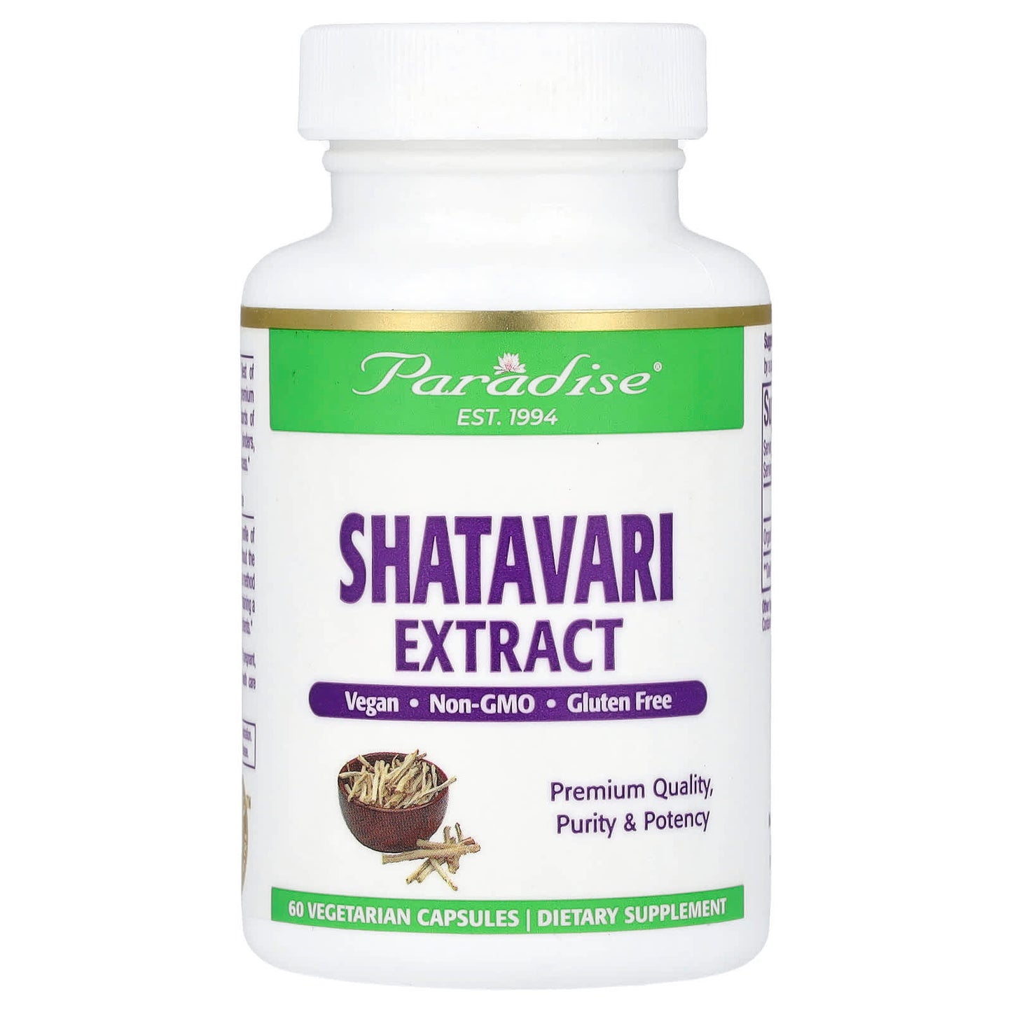 Paradise Herbs, Shatavari Extract, 60 Vegetarian Capsules (250 mg per Capsule) - Image 1
