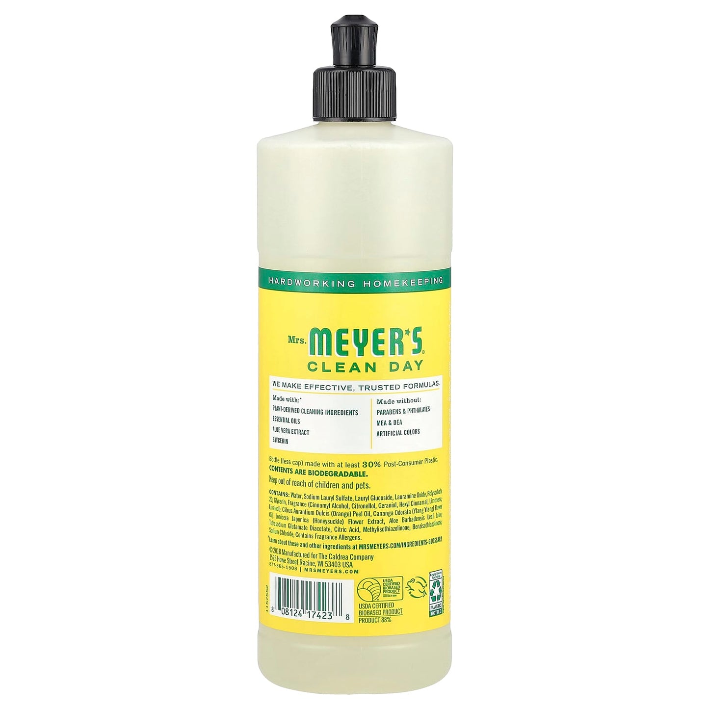 Mrs. Meyers Clean Day, Dish Soap, Honeysuckle , 16 fl oz (473 ml) - Image 2