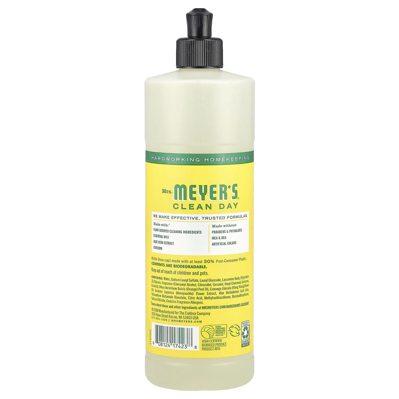 Mrs. Meyers Clean Day, Dish Soap, Honeysuckle , 16 fl oz (473 ml) - Image 2