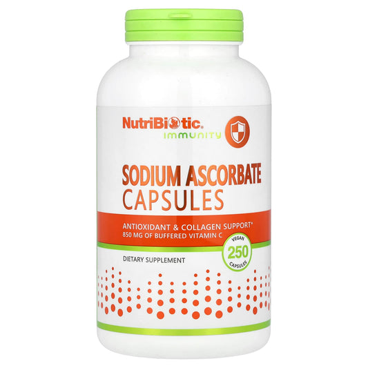 NutriBiotic, Sodium Ascorbate, 250 Vegan Capsules - Image 1