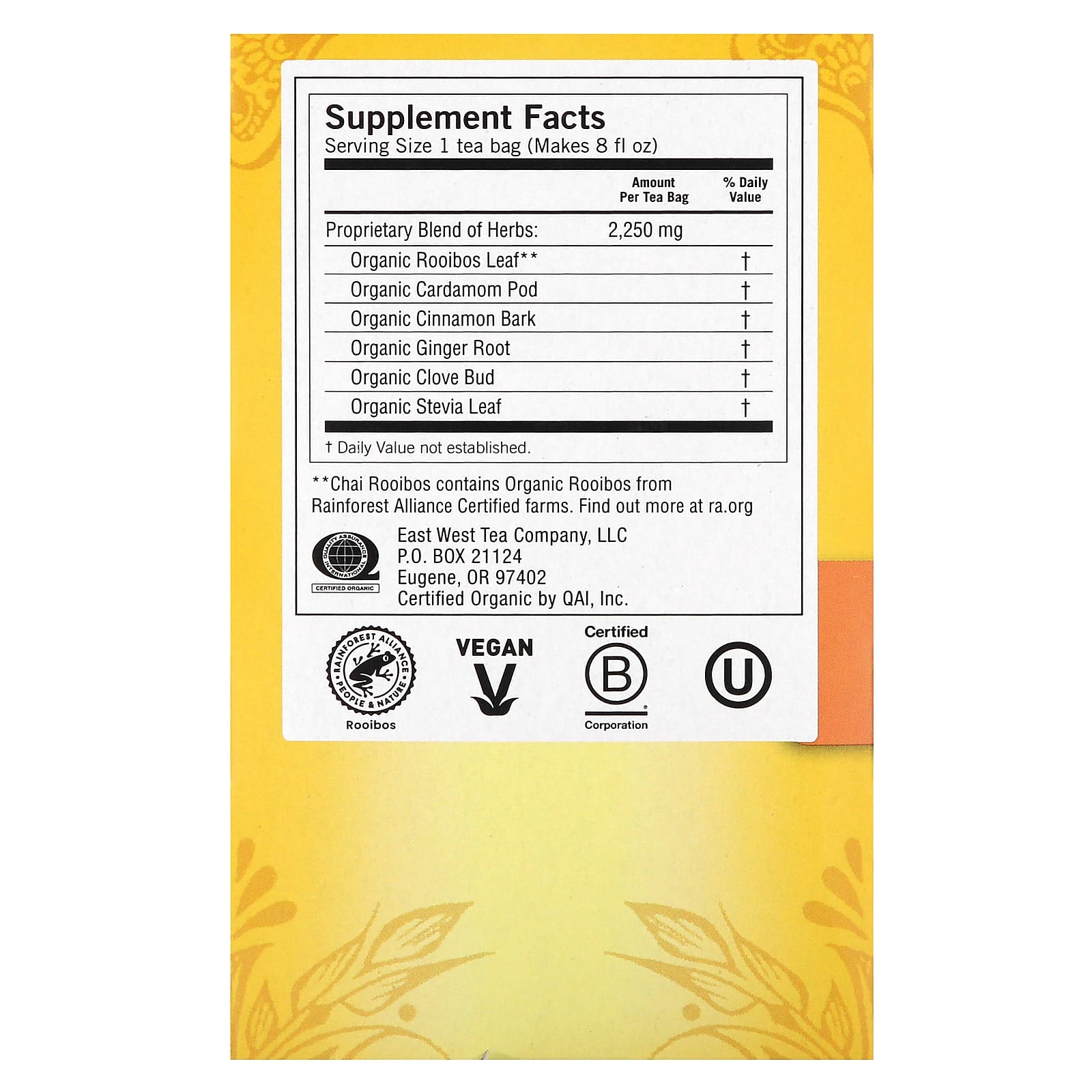 Yogi Tea, Chai Rooibos, Caffeine Free, 16 Tea Bags, 1.27 oz (36 g) - Image 2